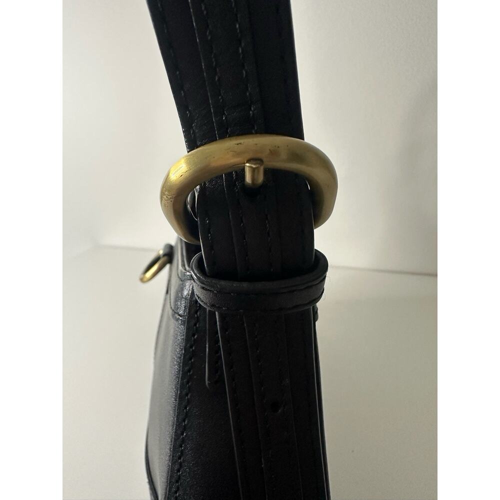 Burberry Black Leather Shoulder Bag Nova Check Lined Gold Hardware Authentic - Picture 5 of 14